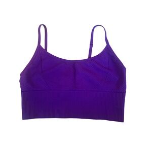 PINK Active Purple Ribbed‎ Sports Bra Adjustable Straps Large
